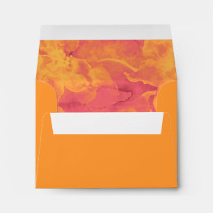RSVP Pink and Orange Watercolor Flowers Envelope