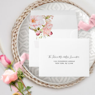 RSVP Pink, Blush and Rose Gold Wedding Envelope