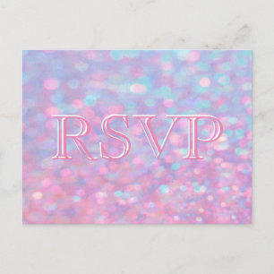 RSVP   Pink Bokeh Lights Invitation Postcard