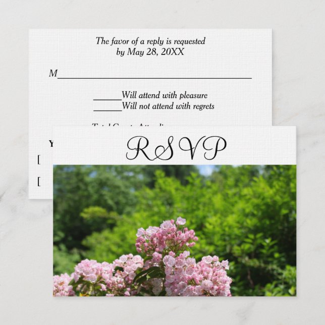 RSVP Pink Mountain Laurel Flowers Card (Front/Back)