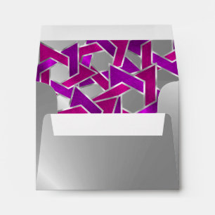RSVP Pink Purple Star of David Silver Envelopes