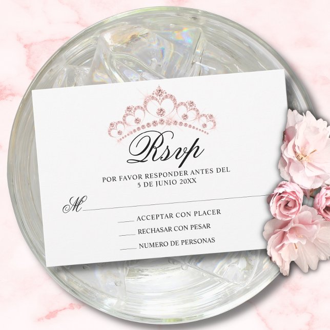 RSVP Pink Spanish Quinceañera Quince (Creator Uploaded)