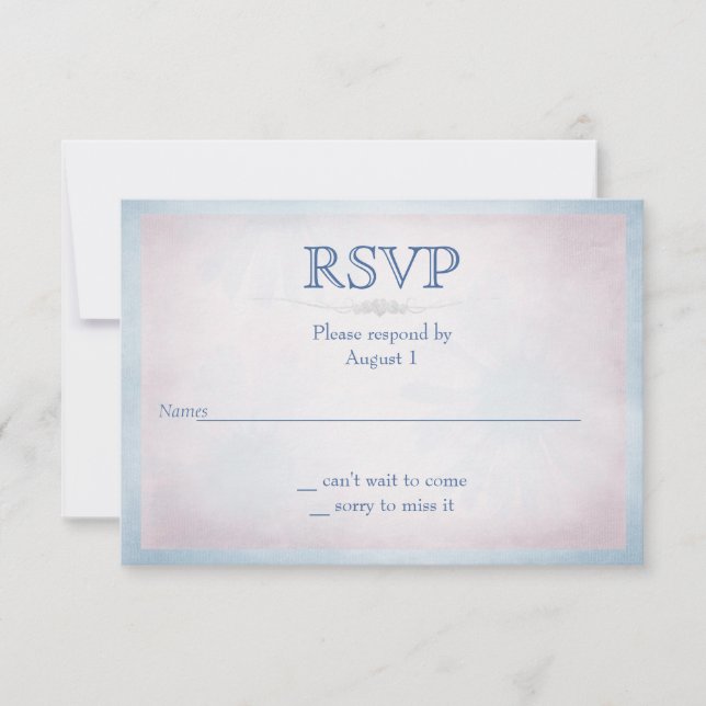 RSVP pink with blue border Card (Front)