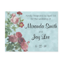 RSVP Postcard | Vintage Rose Wedding