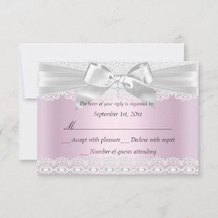 Rsvp Pretty Pink Lace Cross Baptism 3x5 Card