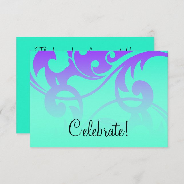 RSVP Purple and Aqua Contemporary Swirls (Front/Back)