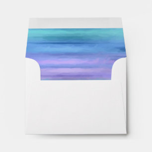 RSVP  Purple Turquoise Stripes Envelope