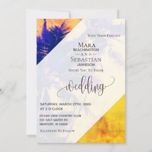 *~* RSVP QR  AP13 Exotic PHOTO Palms Invitation