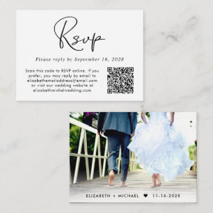 RSVP QR Code Photo Wedding Enclosure Card