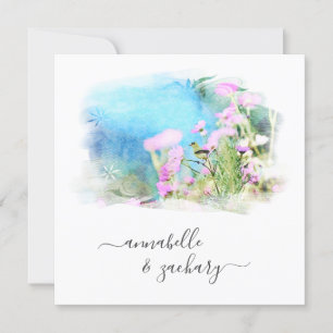 *~* RSVP - QR Watercolor AR15 Bird FLORAL Wedding Invitation