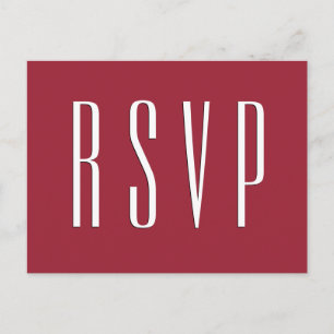 RSVP Red or ANY COLOR Wedding Response Invitation Postcard