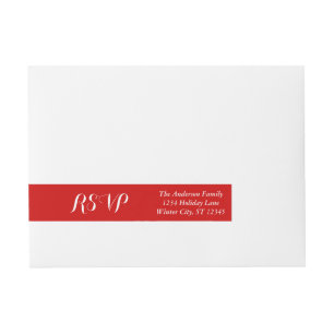 RSVP Red or any Custom Colour Wraparound Address Label
