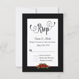 RSVP, Red Roses Collection/Black/Red RSVP Card