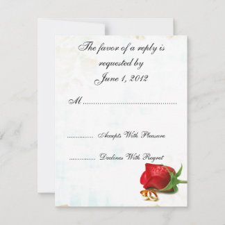 RSVP red roses wedding invites