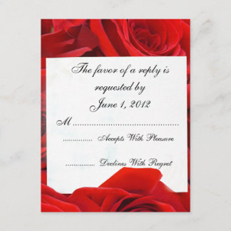 RSVP red roses wedding invites