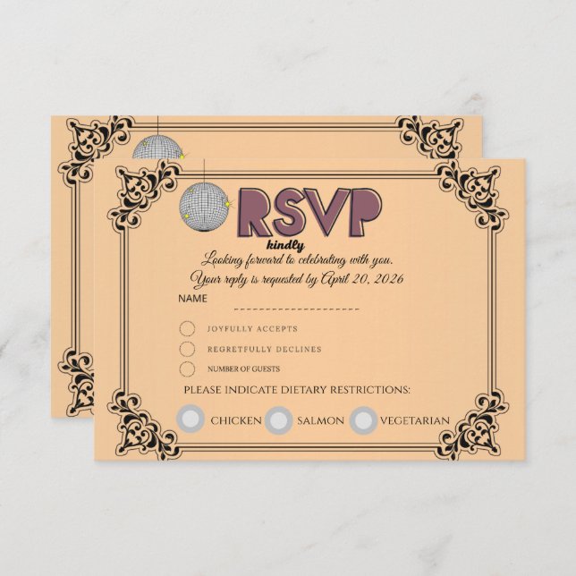 RSVP Reply Card | Confirm Attendance & Guest Count (Front/Back)
