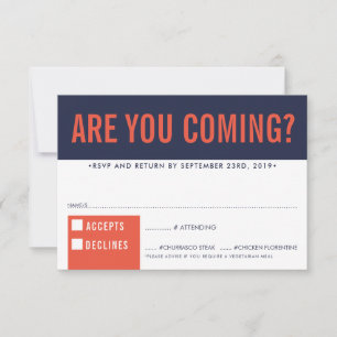 RSVP REPLY RESPONSE fun bold block navy red orange