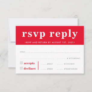 RSVP REPLY RESPONSE modern bold boy rich red