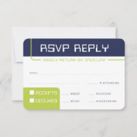 RSVP REPLY RESPONSE modern gaming navy lime green
