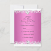 RSVP Reply Response Pink White Lace Quinceanera (Back)