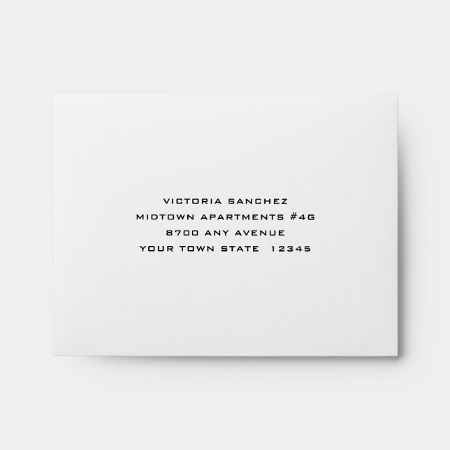 RSVP Reply Response Self-Addressed Envelope (Front)