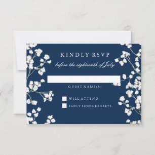 RSVP Response Baby's Breath Floral Wreath Wedding