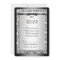 Rsvp response card black and white Damask