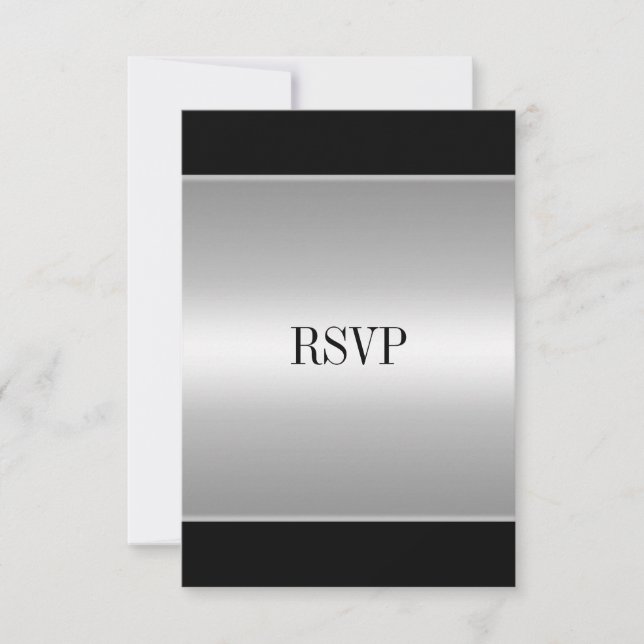 RSVP Response Card Black Silver All Events (Front)