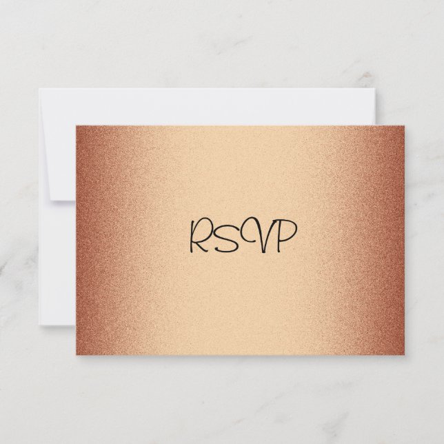 RSVP Response Card Elegant Copper Bronze (Front)