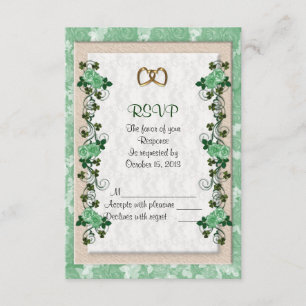 RSVP response card Irish roses