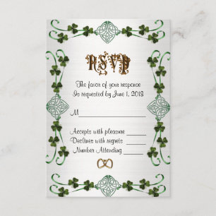 RSVP response card Irish Unity knot
