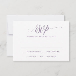 RSVP Response Card   Luxe Calligraphy (Lavender)