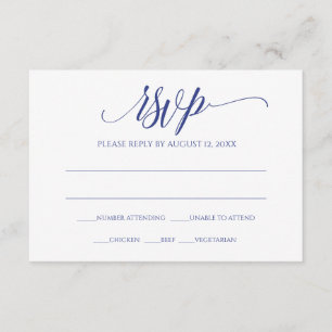 RSVP Response Card Luxe Calligraphy (Royal Blue)