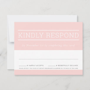 RSVP RESPONSE CARD modern type blush pink