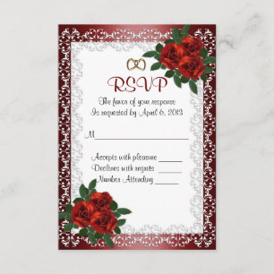 RSVP response card red roses