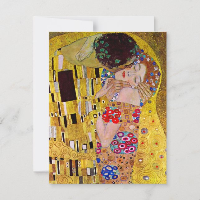 RSVP Response Card; The Kiss by Gustav Klimt (Front)
