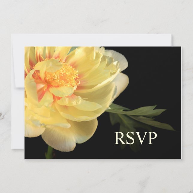 RSVP Response Card Yellow Flower Wedding Invites (Front)
