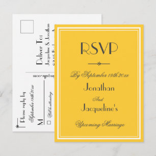 RSVP Response Elegant Classic Wedding  Invitation Postcard