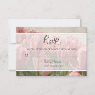 RSVP Response Floral Romantic Pretty Wood Rustic