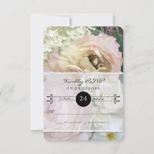 RSVP Response French Flower Market Peony Hydrangea (Front)