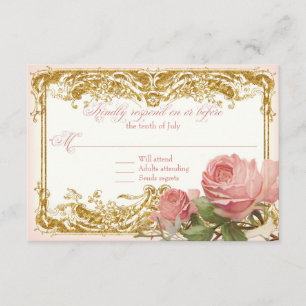 RSVP Response Parisian Vintage Rose Manor House