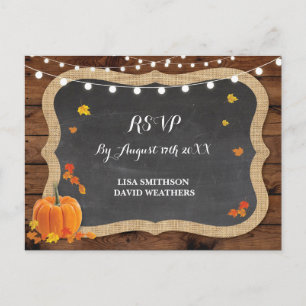 RSVP Response Pumpkin Fall Wedding Postcard