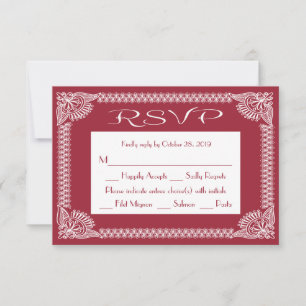 RSVP Retro Red Burgundy And White Floral Response