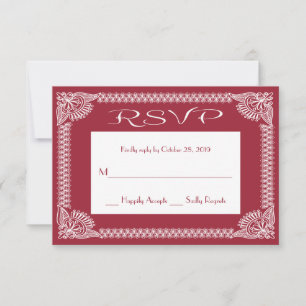 RSVP Retro Red Burgundy And White Floral Response