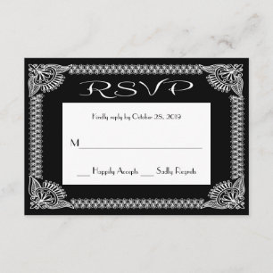 RSVP Retro RSVP Black And White Floral Response