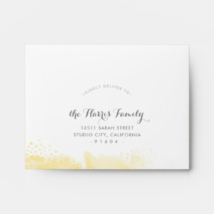 RSVP RETURN ADDRESS stylish watercolor yellow Envelope