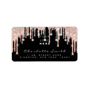 RSVP Rose Glitter Drips Diamond Logo Bidal Label