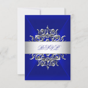 RSVP Royal Blue On Silver Birthday Party