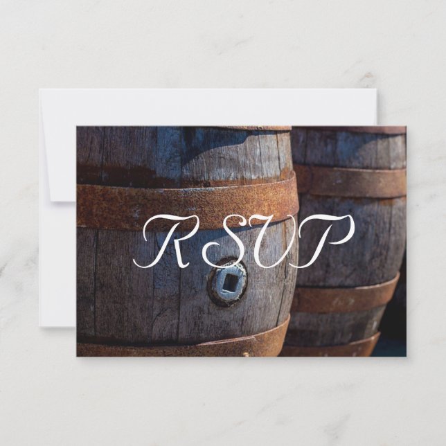 RSVP - Rustic Country Vineyard Wine Barrel (Front)