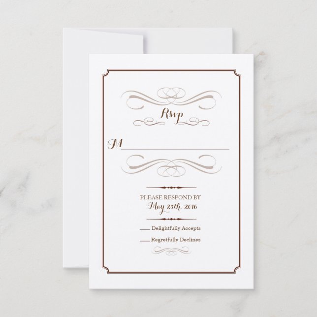 RSVP Rustic Elegant Response Card (Front)